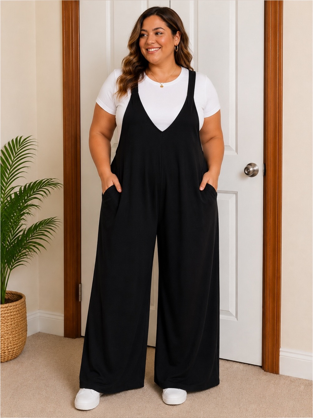 BloomChic Black Wide Leg Jumpsuit Plus Size 22/24 NWT